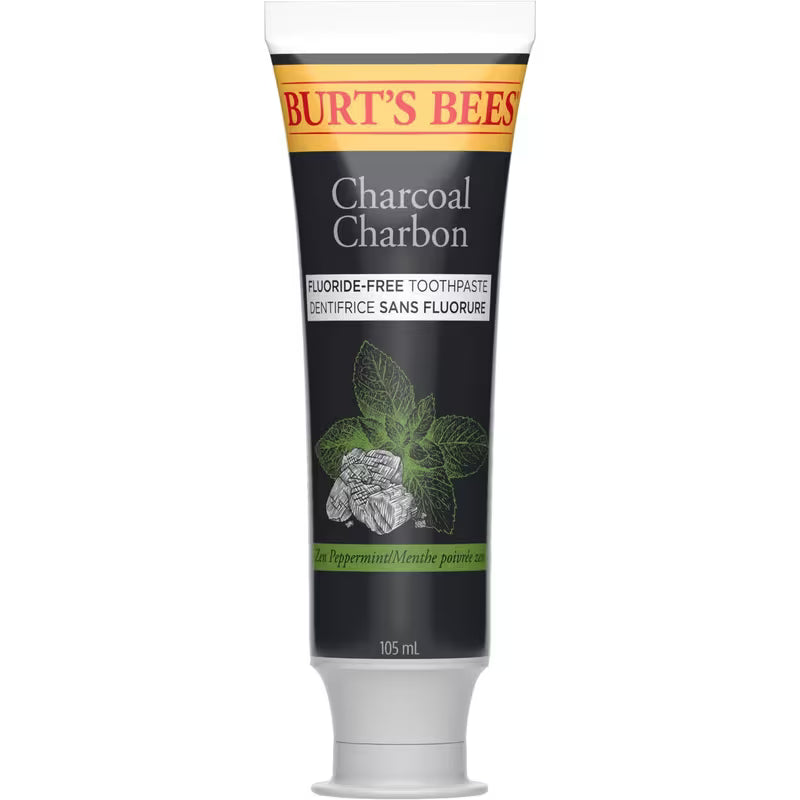Burt's Bees Charcoal + Whitening Fluoride Free Toothpaste Zen Peppermint - okotoks hc pharmacy