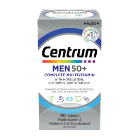 Centrum Men 50+ multivitamin supplement packaging on a white background - okotoks hc pharmacy