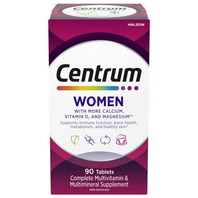 Centrum Women's multivitamin supplement box on a white background - okotoks hc pharmacy