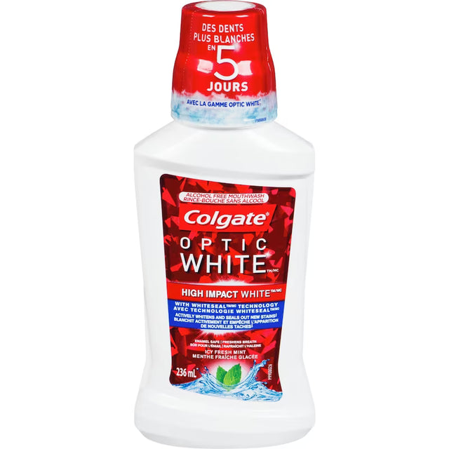 Colgate Optic White Icy Fresh Mint Alcohol Free Mouthwash - okotoks hc pharmacy