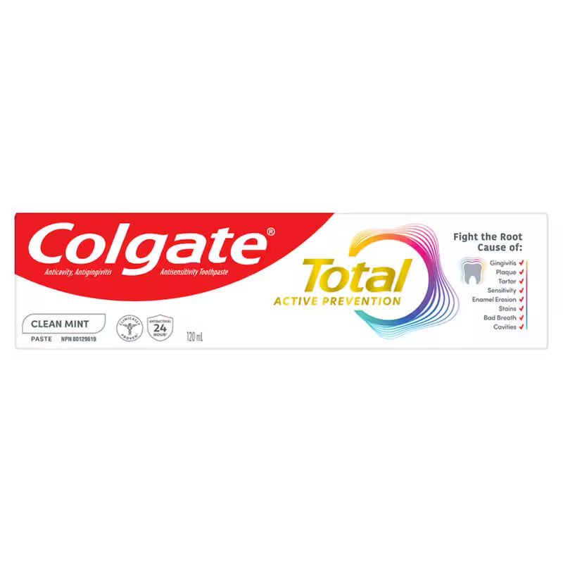 Colgate Total Active Prevention Clean Mint Toothpaste - okotoks hc pharmacy