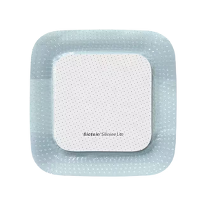Square medical dressing with Biatain branding on a white background - okotoks hc pharmacy