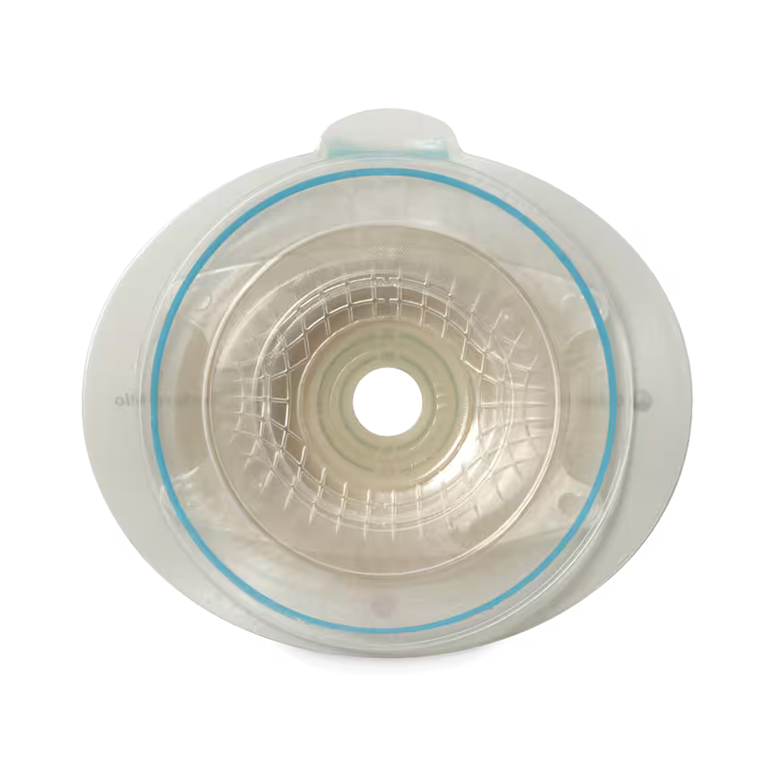Clear plastic component with blue rim on a white background - okotoks hc pharmacy