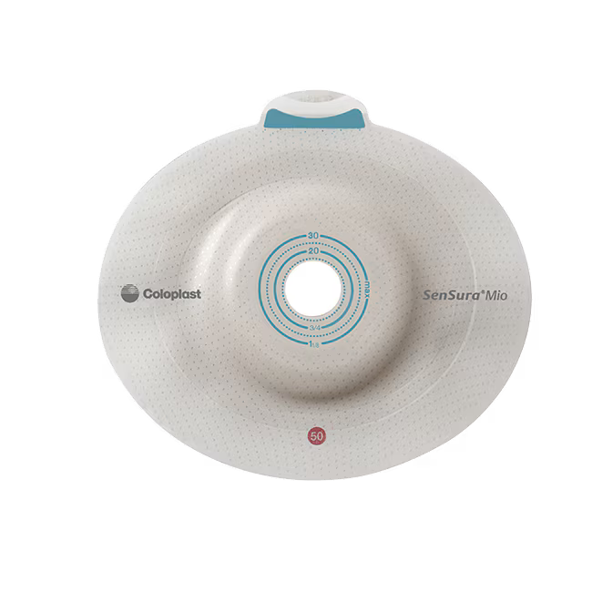 Colostomy bag with 'Coloplast' and 'SenSura Mia' branding on a white background - okotoks hc pharmacy