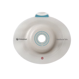 Colostomy bag with 'Coloplast' and 'SenSura Mia' branding on a white background - okotoks hc pharmacy