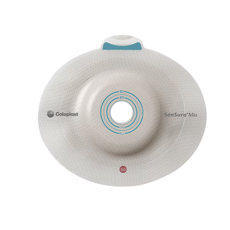 Colostomy bag with 'Coloplast' and 'SenSura Mia' branding on a white background - okotoks hc pharmacy