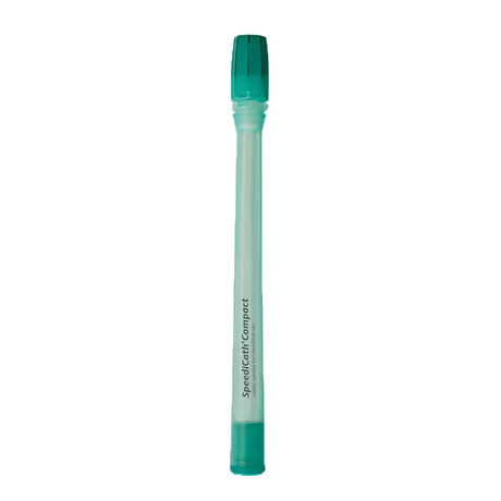 A SpeediCraft Compact oral irrigator replacement tip, featuring a translucent mint green body with a darker green cap and base, shown vertically on a plain white background. - okotoks hc pharmacy
