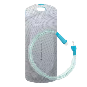 Clear plastic tube with blue handle on a white background - okotoks hc pharmacy
