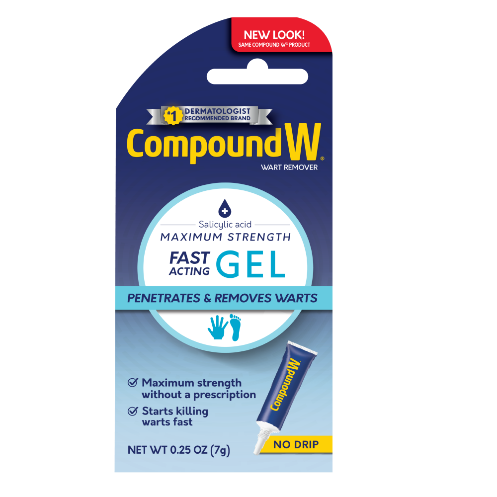 Compound W wart remover gel packaging on a white background - okotoks hc pharmacy