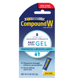 Compound W wart remover gel packaging on a white background - okotoks hc pharmacy