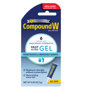 Compound W wart remover gel packaging on a white background - okotoks hc pharmacy