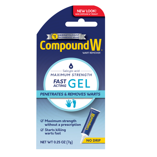 Compound W wart remover gel packaging on a white background - okotoks hc pharmacy