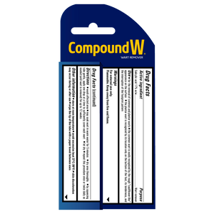 Compound W wart remover packaging with blue and yellow design on a white background - okotoks hc pharmacy