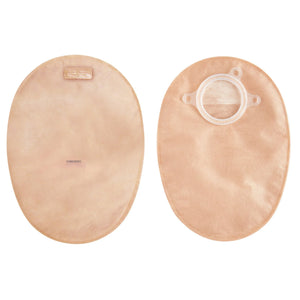 Two beige ostomy bags on a white background - okotoks hc pharmacy