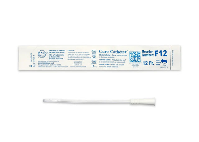 Cure Catheter packaging with label on a white background - okotoks hc pharmacy