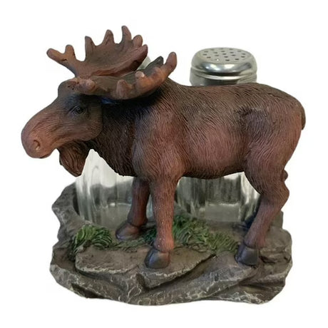 Moose-shaped salt and pepper shaker set on a white background - okotoks hc pharmacy