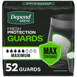 Package of Depend Men Fresh Protection Guards with branding and product details. - okotoks hc pharmacy