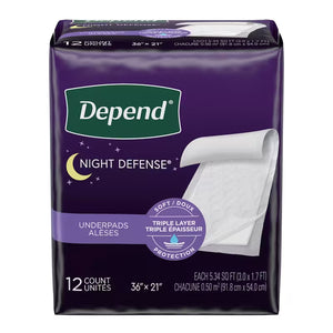 Depend Night Defense Disposable Underpads - 12 Pack - okotoks hc pharmacy