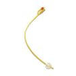 Yellow catheter with a clear balloon on a white background - okotoks hc pharmacy