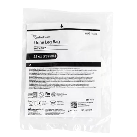 Dover Urine Leg Bag 25 oz with Anti-Reflux Valve & Leg Straps package - okotoks hc pharmacy