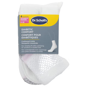 Dr. Scholl's diabetic comfort socks with packaging on a white background - okotoks hc pharmacy