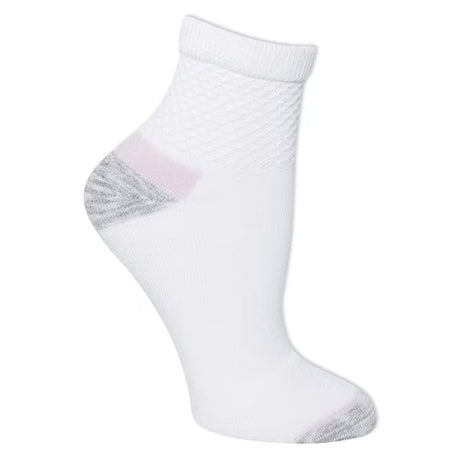 White ankle sock with gray accents on a white background - okotoks hc pharmacy