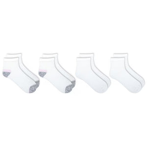 Set of five white ankle socks with gray toes on a white background - okotoks hc pharmacy