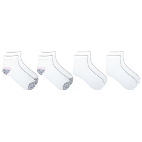 Set of five white ankle socks with gray toes on a white background - okotoks hc pharmacy