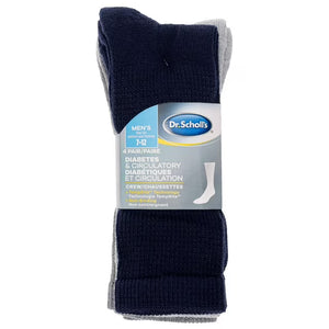 Pack of Dr. Scholl's diabetic and circulatory socks on a white background - okotoks hc pharmacy