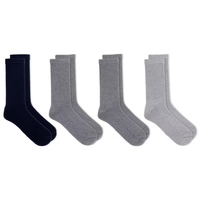 Set of navy and gray socks on a white background - okotoks hc pharmacy