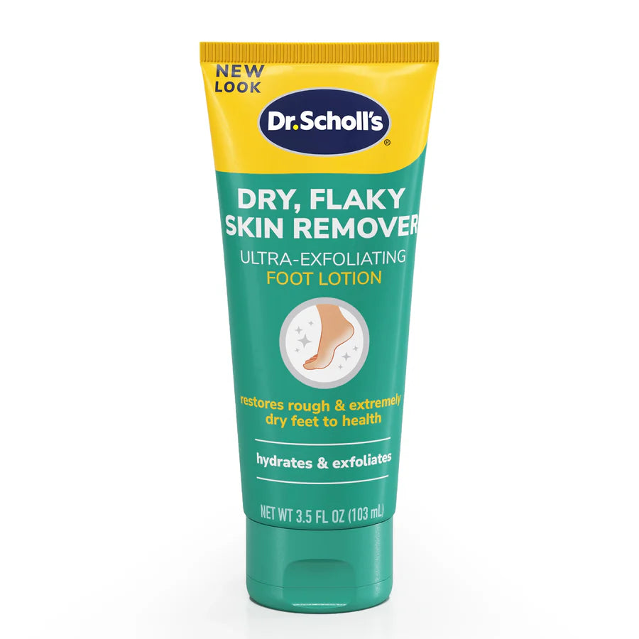 Dr. Scholl's dry flaky skin remover tube on a white background - okotoks hc pharmacy