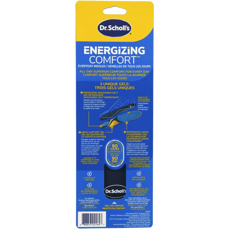 Dr. Scholl's Energizing Comfort packaging on a white background - okotoks hc pharmacy