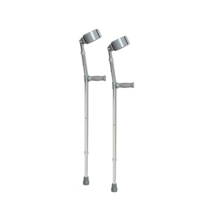 Pair of silver crutches on a white background - okotoks hc pharmacy