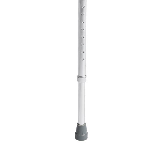 Silver walking cane with a gray base on a white background - okotoks hc pharmacy