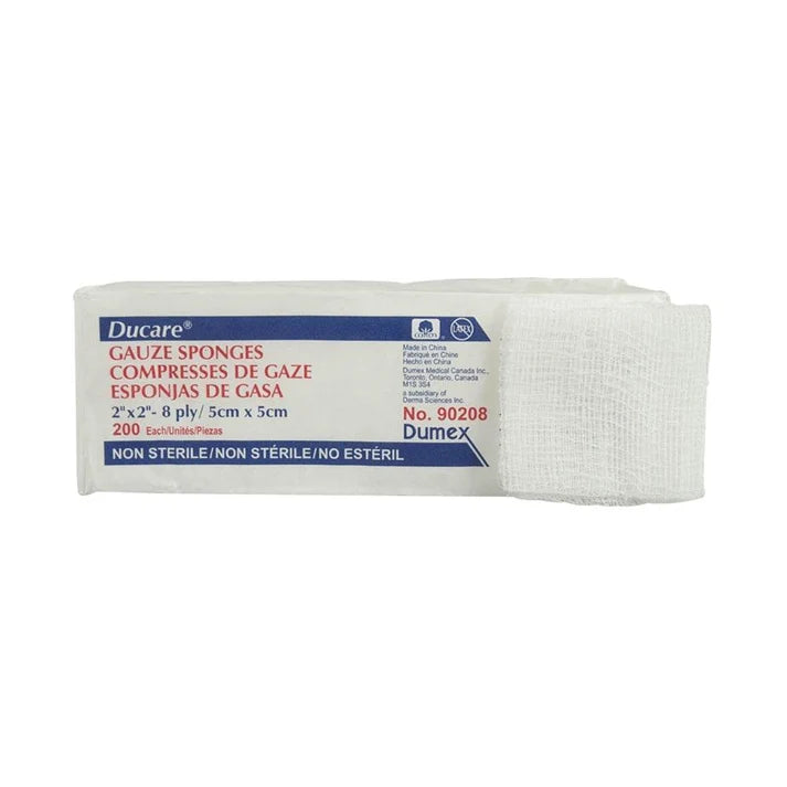 Pack of gauze sponges with Dumex branding on a white background - okotoks hc pharmacy