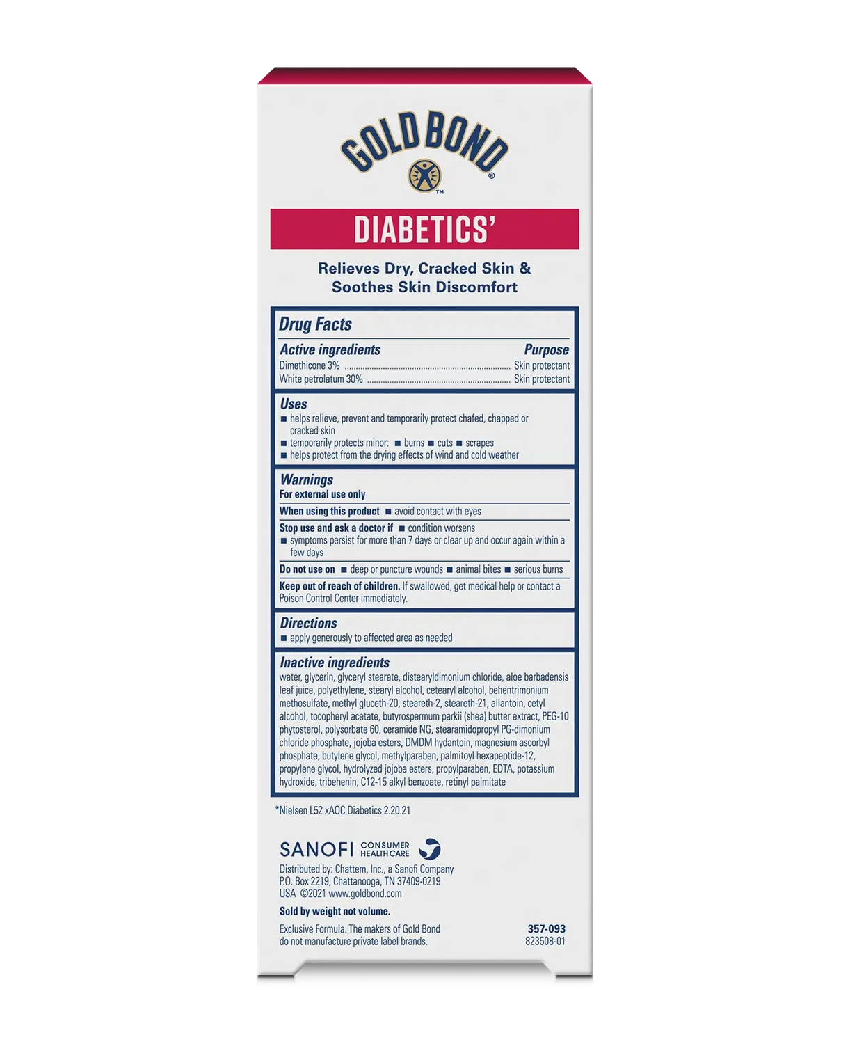 Gold Bond Diabetics skin care product packaging on a white background - okotoks hc pharmacy