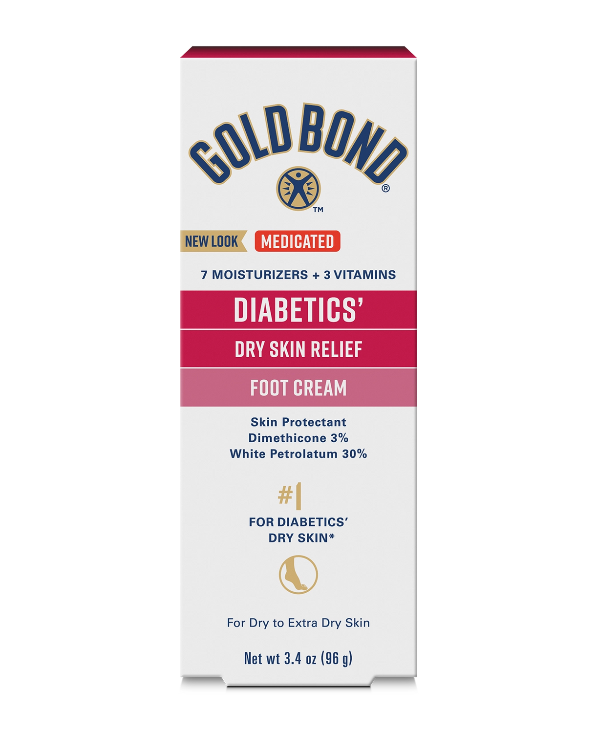 Gold Bond Diabetics' Dry Skin Relief Foot Cream packaging on a white background - okotoks hc pharmacy