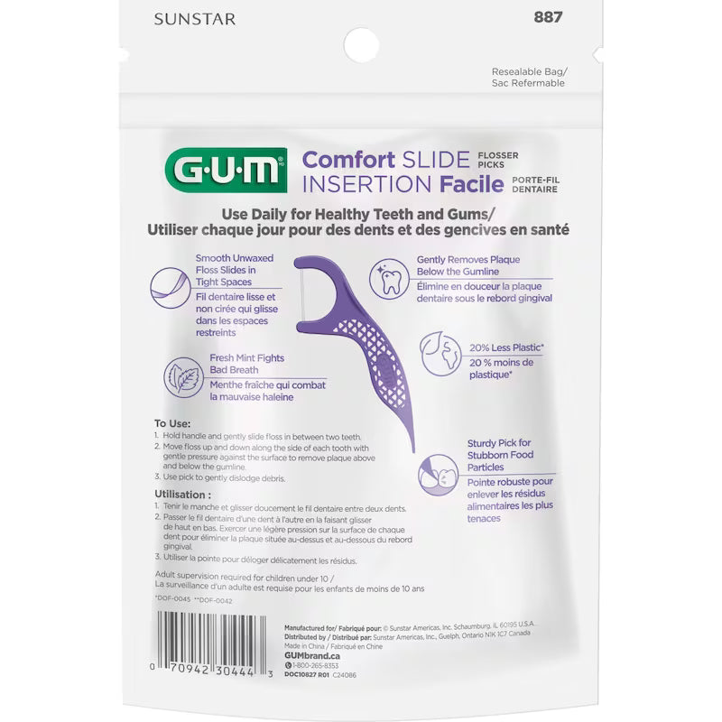 GUM Comfort Slide Mint Gentle Flossers - okotoks hc pharmacy