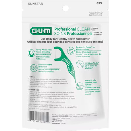 GUM Professional Clean Mint Flosser Picks - okotoks hc pharmacy