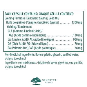 Genestra GLA 130 Primrose Oil - 90 Softgel ingredients - okotoks hc pharmacy