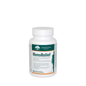 Bottle of Genestra MenoRelief on a white background - okotoks hc pharmacy