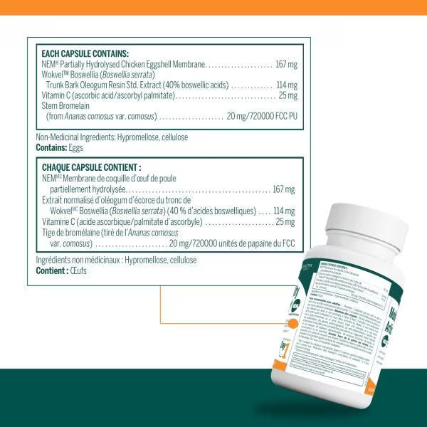 Supplement bottle with label and nutritional information on a green background - okotoks hc pharmacy