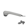 Gray handheld massager with attachments on a white background - okotoks hc pharmacy
