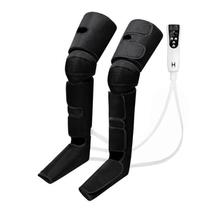Black leg massager with remote control on a white background - okotoks hc pharmacy