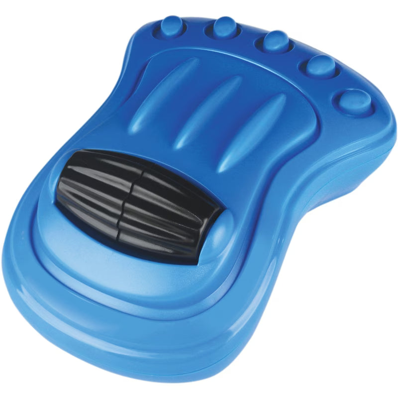 Blue foot massager with a black component on a white background - okotoks hc pharmacy