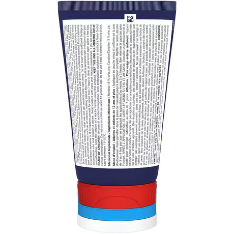 Tube of cream with blue, red, and white design on a white background - okotoks hc pharmacy