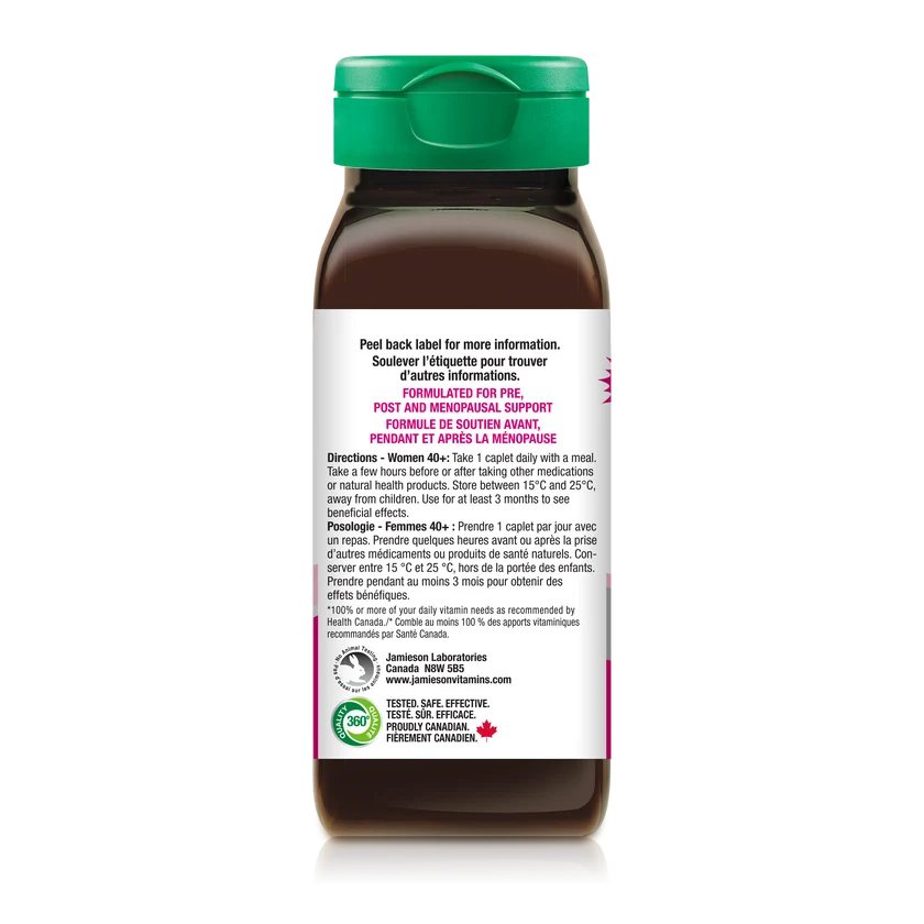 A dark amber brown bottle of Gerson Laboratories post and menstrual support capsules with a green flip-top cap, shown on a white background with a slight shadow. - okotoks hc pharmacy