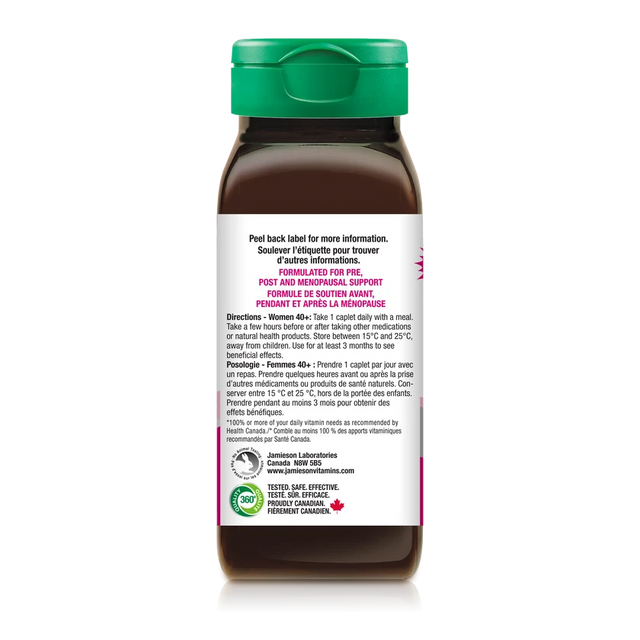 A dark amber brown bottle of Gerson Laboratories post and menstrual support capsules with a green flip-top cap, shown on a white background with a slight shadow. - okotoks hc pharmacy