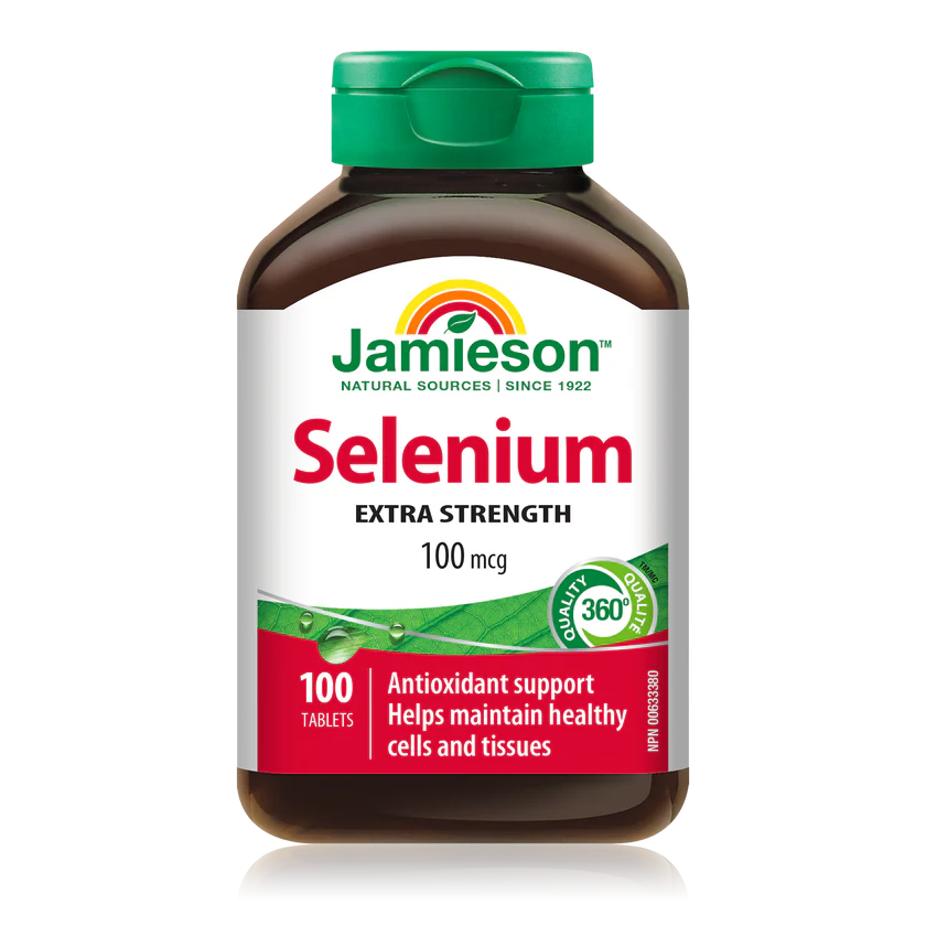Jamieson Selenium Extra Strength supplement bottle on a white background - okotoks hc pharmacy
