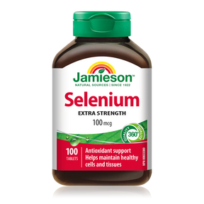 Jamieson Selenium Extra Strength supplement bottle on a white background - okotoks hc pharmacy